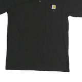 CARHARTT Mens Black & Yellow Henley T-Shirt S Short Sleeve Crew Neck Pocket