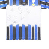 MARKA SPORT Mens Blue & Black FC W3 Graphic T-Shirt L Short Sleeve V-Neck