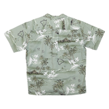 PALMWAVE Mens Green Hawaiian Style M Cotton Blend Casual Shirt Tropical Print