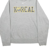 NIKE Mens Grey Norcal Graphic Pullover Hoodie M Cotton Blend Casual Sweatshirt