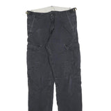 CARHARTT Mens Regular Fit Black Cotton Blend Cargo Trousers W30 L32 Workwear