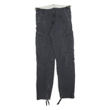 CARHARTT Mens Regular Fit Black Cotton Blend Cargo Trousers W30 L32 Workwear