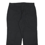 DICKIES Mens Cotton Blend Black Regular Straight Trousers W35 L28 Workwear Zip