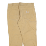CARHARTT Mens Cotton Blend Beige Relaxed Fit Straight Leg Trousers W36 L30