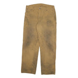 DICKIES Mens Cotton Blend Beige Workwear Regular Leg Trousers W34 L31 Durable