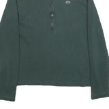 LACOSTE Womens Green Long Sleeve Plain S Logo Cotton Polo Shirt