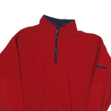 FADED GLORY Mens Red Plain Pullover Jumper Half Zip XL Polyester Casual