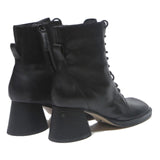 CHARLES & KEITH Womens Lace-Up Ankle Boots Black Leather UK 3.5 Stylish
