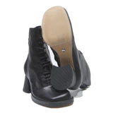 CHARLES & KEITH Womens Lace-Up Ankle Boots Black Leather UK 3.5 Stylish