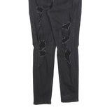 LEVI'S Womens Slim Black Denim Skinny Jeans W29 L26 Distressed Cotton Blend Zip