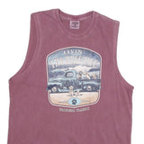 US VINTAGE Mens Purple & Blue Graphic Vest M Sleeveless Crew Neck Cotton Blend