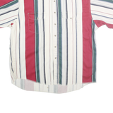 WRANGLER Mens White Red Green Striped Shirt XL Button Front Casual Summer