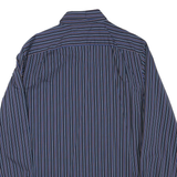 NAUTICA Mens Blue & White Striped Shirt M Cotton Blend Button-Down Collar Long