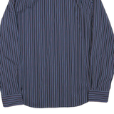 NAUTICA Mens Blue & White Striped Shirt M Cotton Blend Button-Down Collar Long