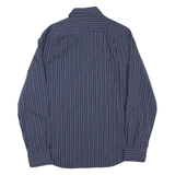 NAUTICA Mens Blue & White Striped Shirt M Cotton Blend Button-Down Collar Long