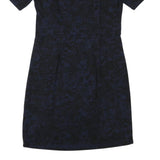 JIGSAW Womens Navy & Black Cotton Blend Day Dress Short Sleeve Knee Length S