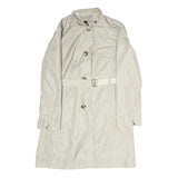 BOGNER Womens Cream Beige Button Jacket M Polyester Plain Long Sleeve Belted