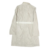 BOGNER Womens Cream Beige Button Jacket M Polyester Plain Long Sleeve Belted