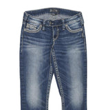 SILVER Womens Jeans Blue Regular Straight Denim Medium W30 L25 Stylish Zip