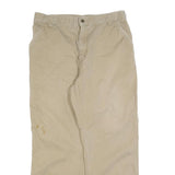 CARHARTT Mens Cotton Blend Beige Relaxed Straight Trousers W34 L30 Workwear