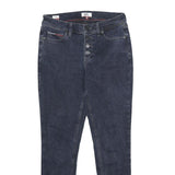 TOMMY JEANS Womens Slim Skinny Denim Dark W28 L27 Button Cotton Blend Authentic