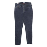 TOMMY JEANS Womens Slim Skinny Denim Dark W28 L27 Button Cotton Blend Authentic