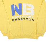 UNITED COLORS OF BENETTON Mens Yellow Navy Sport Crew Neck S Sweatshirt