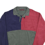 THE MENS STORE Mens Green & Red & Blue Collared Sweatshirt L Acrylic Pullover