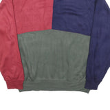 THE MENS STORE Mens Green & Red & Blue Collared Sweatshirt L Acrylic Pullover