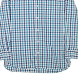 TOMMY HILFIGER Mens Blue & White Checked Shirt XL Casual Cotton Blend Long