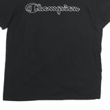 CHAMPION Mens Black Graphic T-Shirt XL Short Sleeve Crew Neck Cotton Casual