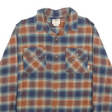 VANS Mens Blue & Orange Plaid Shirt S Cotton Blend Long Sleeve Casual