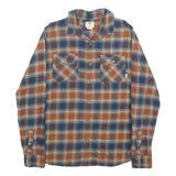 VANS Mens Blue & Orange Plaid Shirt S Cotton Blend Long Sleeve Casual