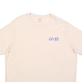 LEVI'S Womens Cream Graphic T-Shirt XL Short Sleeve Crew Neck Cotton Blend