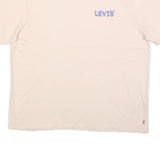 LEVI'S Womens Cream Graphic T-Shirt XL Short Sleeve Crew Neck Cotton Blend