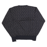 POLO RALPH LAUREN Womens Navy Patterned Wool Jumper Crew Neck Cable Knit XL