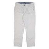TOMMY HILFIGER Mens Cotton White Slim Straight Trousers W34 L30 Casual Outfit