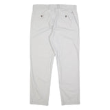 TOMMY HILFIGER Mens Cotton White Slim Straight Trousers W34 L30 Casual Outfit
