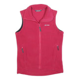 BERGHAUS Womens Red Fleece Jacket S Polyester Sleeveless Zip Outdoor Layering