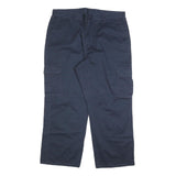 DICKIES Mens Regular Navy Cotton Blend Cargo Trousers W40 L30 Workwear Zip