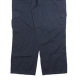 DICKIES Mens Regular Navy Cotton Blend Cargo Trousers W40 L30 Workwear Zip