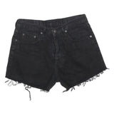 LEVI'S Womens Black Denim Cut-Off Shorts M W33 Casual Raw Edge Frayed Hem