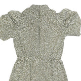 AX PARIS Womens Green & White Floral Day Dress Polyester Short Sleeve Short M