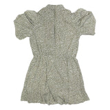 AX PARIS Womens Green & White Floral Day Dress Polyester Short Sleeve Short M