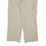 DICKIES Mens Cotton Blend Beige Relaxed Straight Cargo Trousers W36 L30 Workwear
