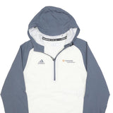 ADIDAS Mens White & Grey Outdoor Jacket M Polyester Blend Hooded Zip