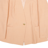 HERMAN LANGE Womens Peach Wool Blend Tailored Jacket M Button Plain Elegant