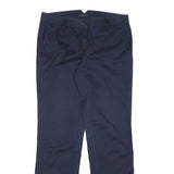 TOMMY HILFIGER Womens Cotton Blend Navy Regular Fit Straight Trousers W34 L32