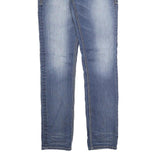 SILVER Womens Slim Blue Denim Light W28 L31 Stylish Cotton Blend Zip Jeans