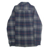 JACHS Mens Blue Grey Red Check Shirt M Cotton Casual Button Pocket